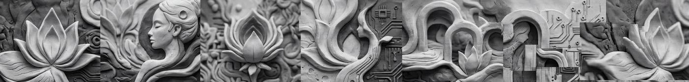 Decorative section divider with sculptural relief texture